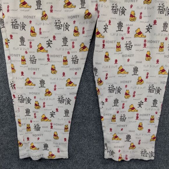 Winnie The Pooh Womens All Over Print Waffle Knit Lounge Pajama Pants White L/XL - Picture 4 of 13